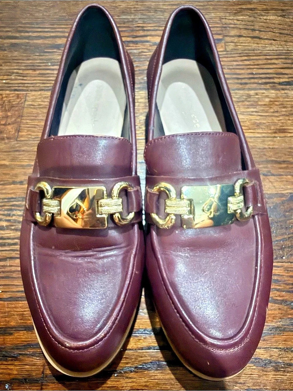 Kate Spade Horsebit Loafers Burgundy US 7.5M